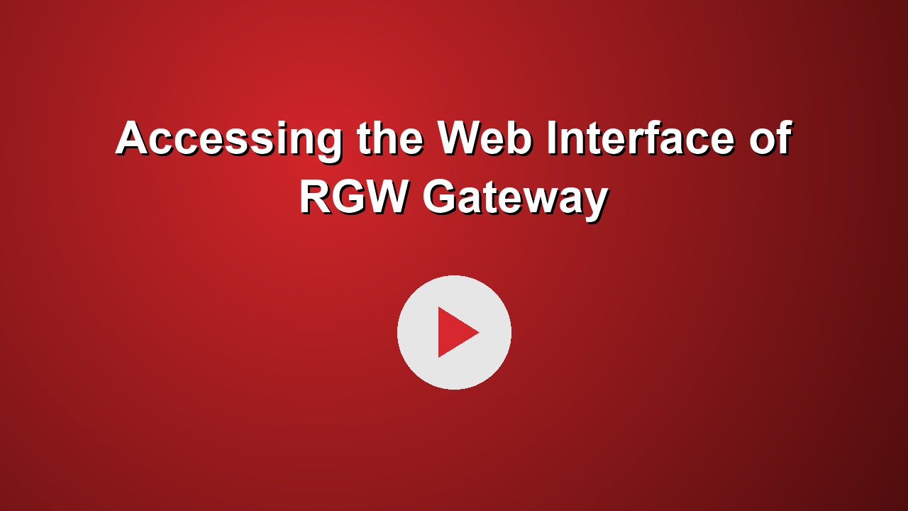 Accessing the Web Interface of RGW Gateway