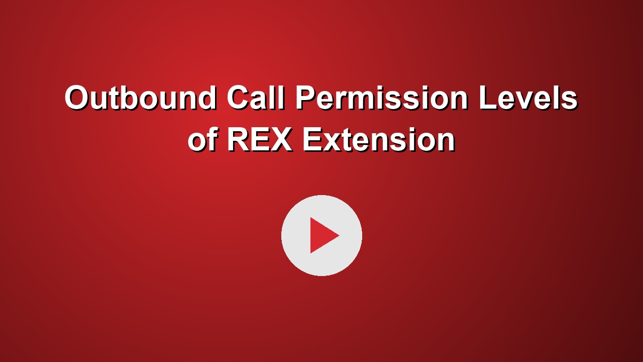 Outbound Call Permission Levels of REX Extension
